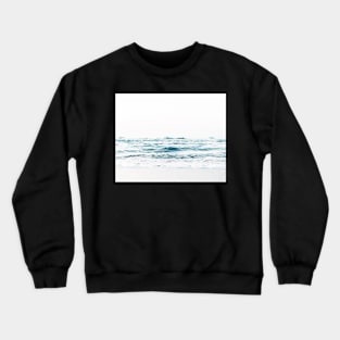 Landscape, Blue water, Scandinavian print, Nordic, Wall art, Wall decor, Sea, Ocean, Minimalist Crewneck Sweatshirt